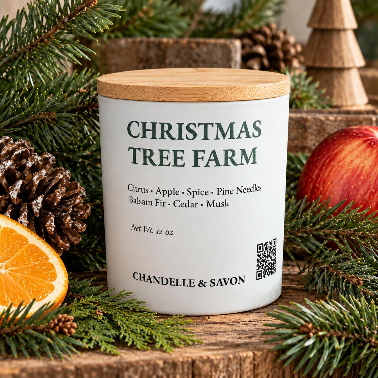 Christmas Tree Farm | 12 oz Luxury Wood Wick Candle