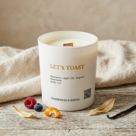 Let's Toast Signature Wood Wick Candle