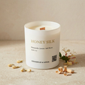 Honey Silk Signature Wood Wick Candle By Chandelle & Savon