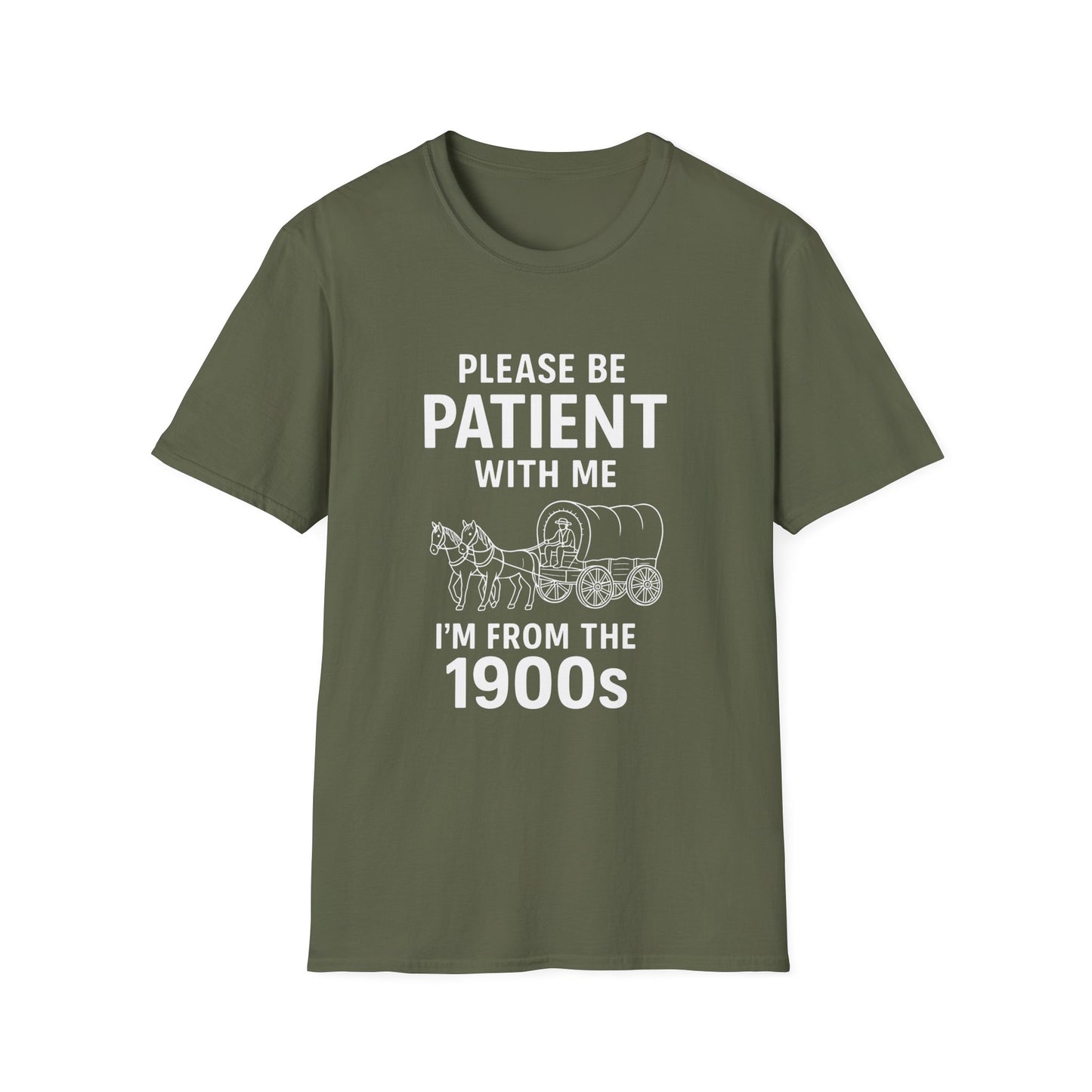 Please Be Patient With Me I'm From The 1900s T-Shirt | Vintage Wagon Graphic