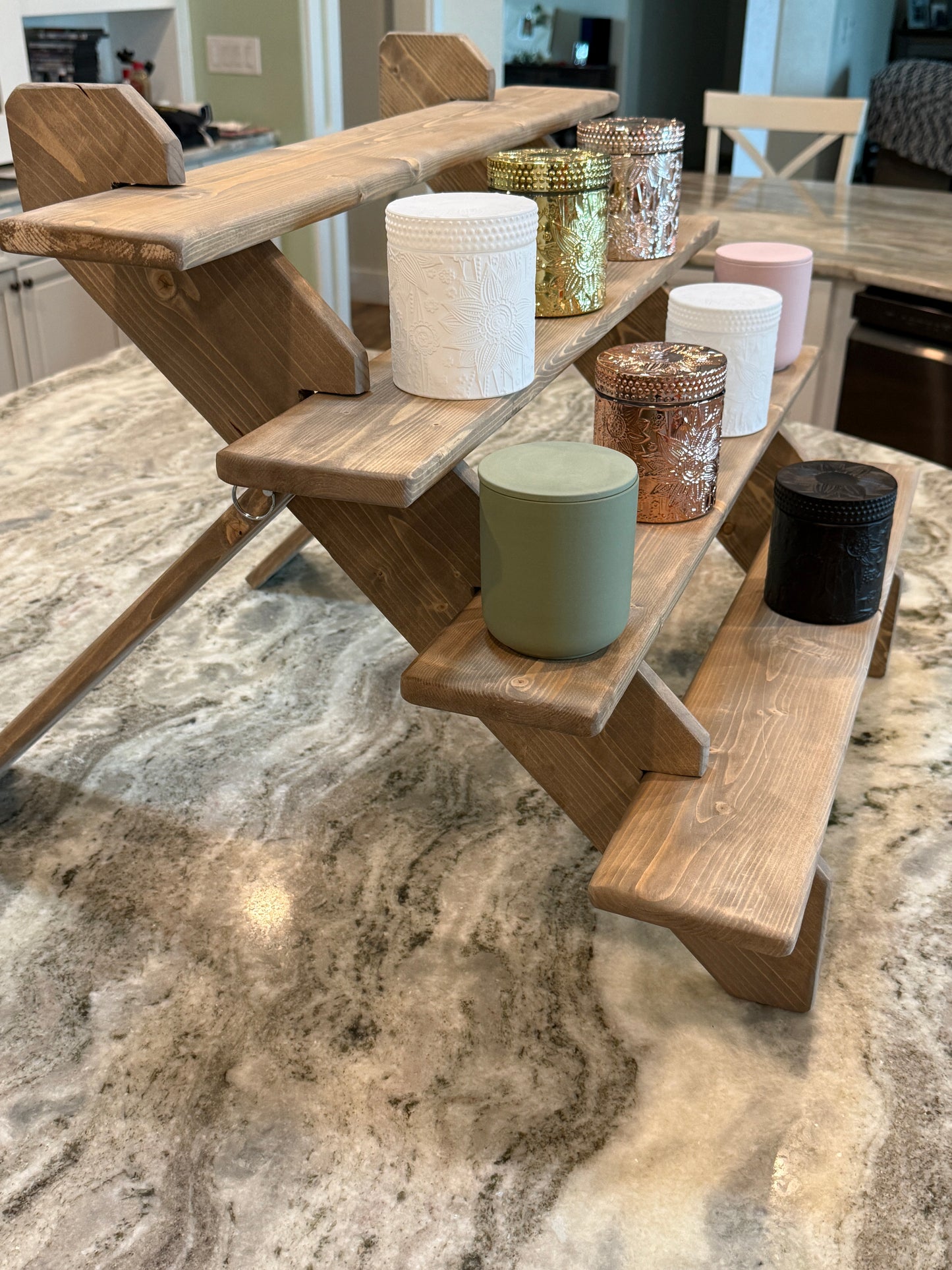 DIY Craft Fair Display Shelf Plans | 4-Tier Wooden Shelf for Candles, Honey, Jars & More | PDF Download