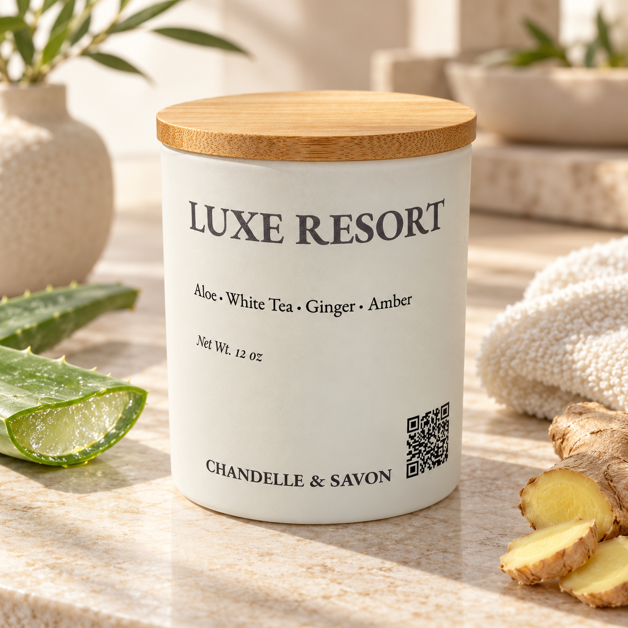 Luxe Resort | 12 oz Wood Wick Candle
