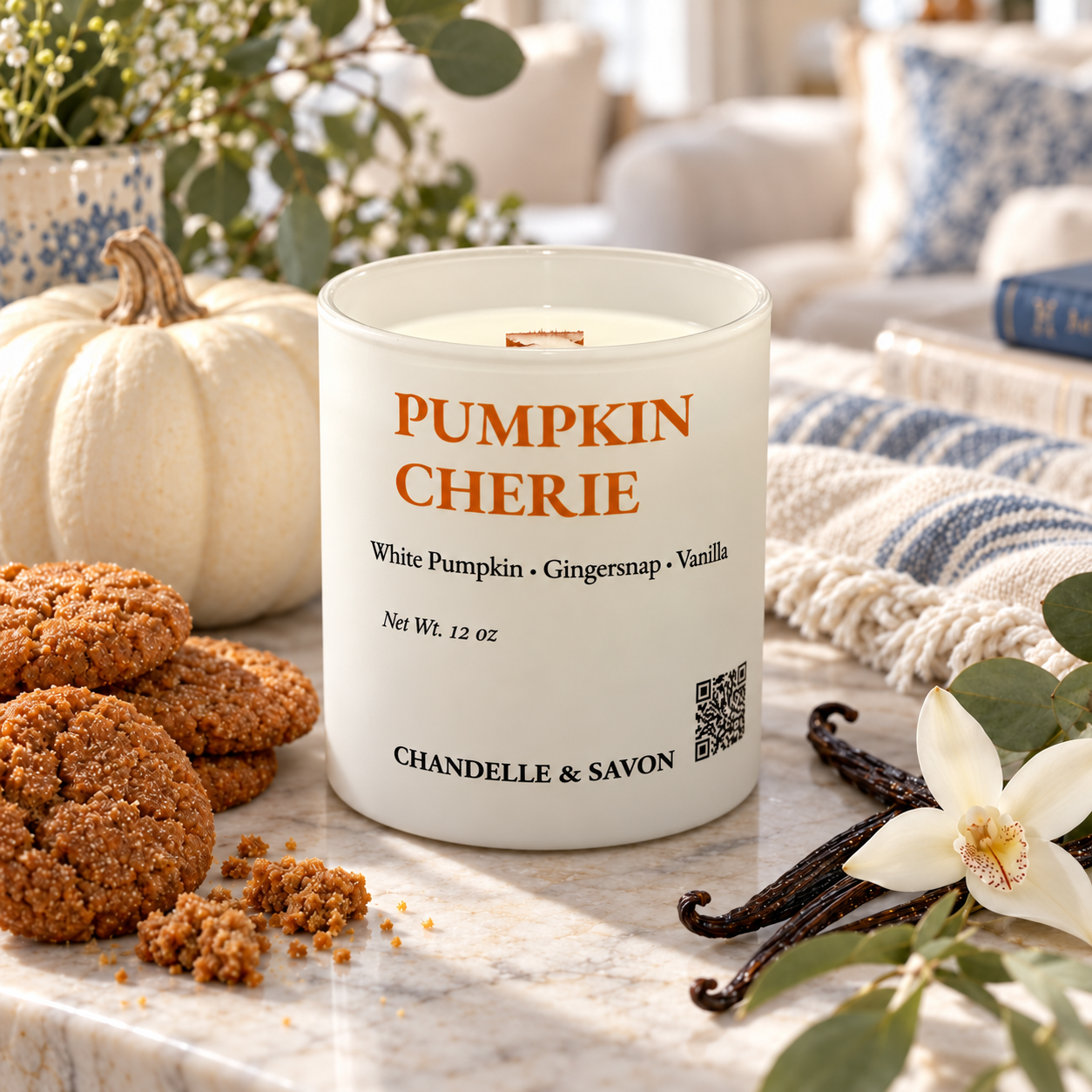 Pumpkin Chérie | 12 oz Wood Wick Candle