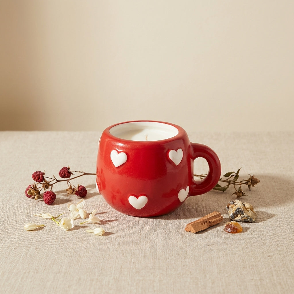 Signature Espresso Cup Candle by Chandelle & Savon Valentine Heart Keepsake Vessel | 3 oz