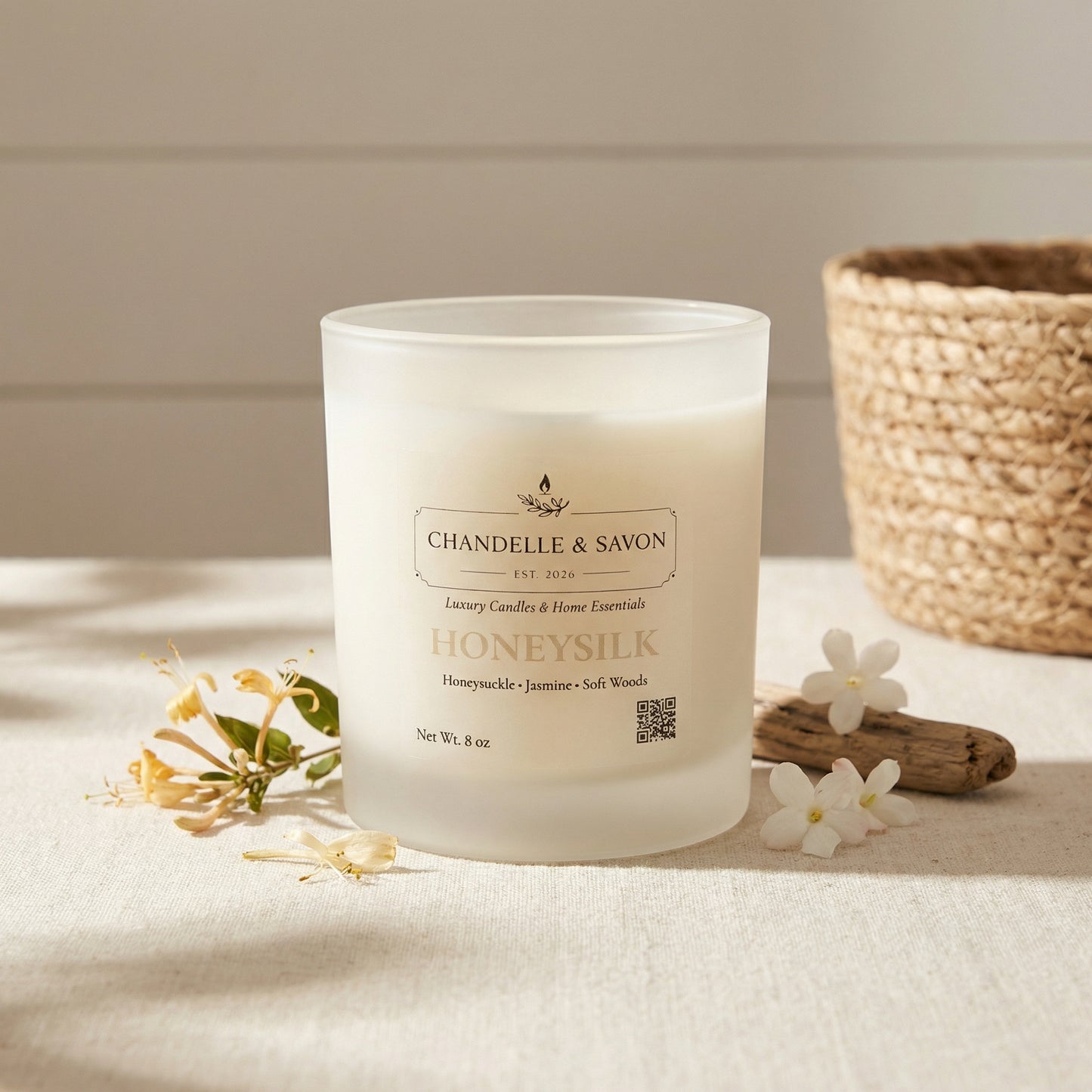 HoneySilk Signature Frosted Candle by Chandelle & Savon