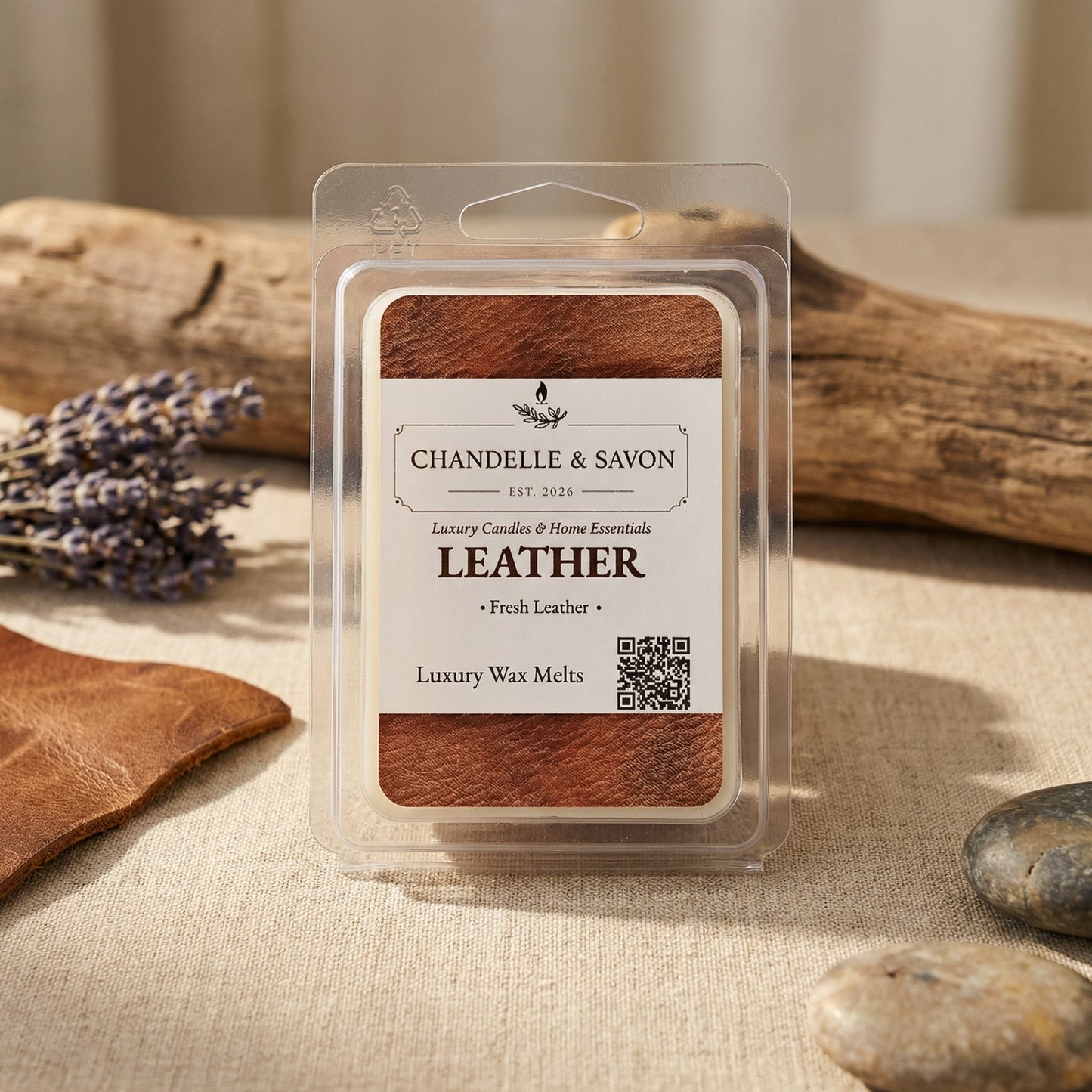 Leather Premium Wax Melts by Chandelle & Savon