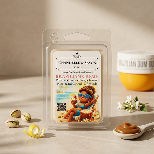 Brazilian Crème Premium Soy Wax Melts | Highly Scented | Luxury Home Fragrance | Chandelle & Savon