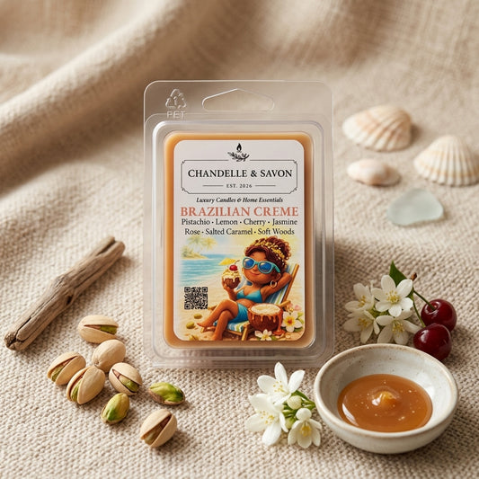Brazilian Crème Premium Soy Wax Melts | Highly Scented | Luxury Home Fragrance | Chandelle & Savon