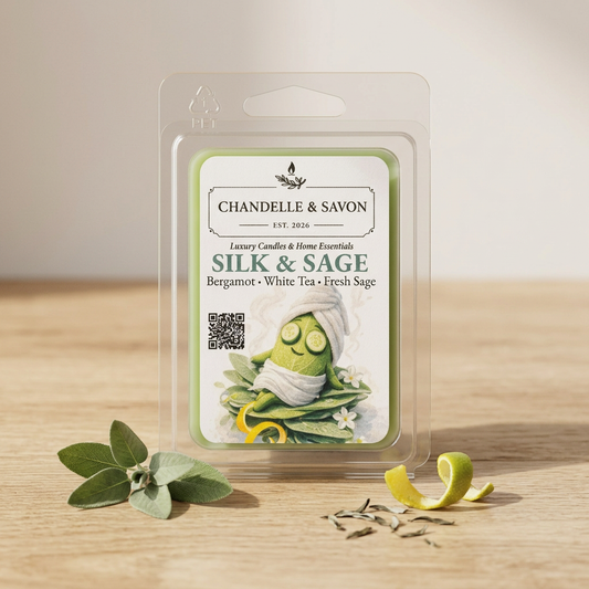 Silk & Sage Premium Soy Wax Melts | Highly Scented Luxury Fragrance | Chandelle & Savon