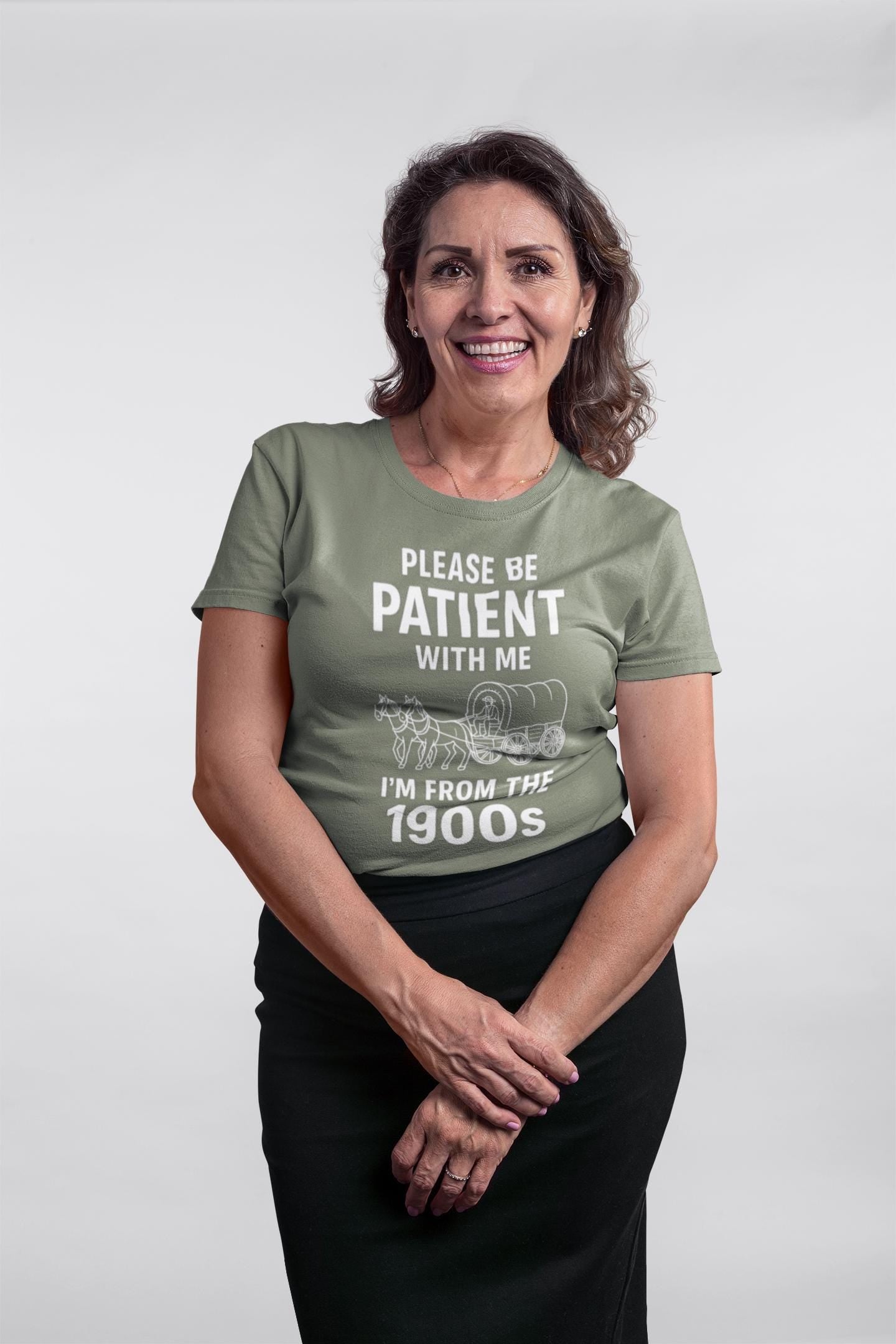 Please Be Patient With Me I'm From The 1900s T-Shirt | Vintage Wagon Graphic